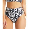 Bar Iii Womens Cut-out Printed Swim Bottom Separates In Black