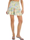 Bar Iii Womens Floral Elastic A-line Skirt In Multi