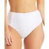 Bar Iii Womens High-waist Bikini Swim Bottom Separates In White