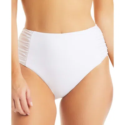 Bar Iii Womens High-waist Bikini Swim Bottom Separates In White