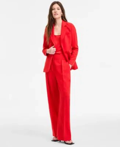 Bar Iii Womens One Button Blazer Tunic Tank Pants Exclusively At Macys In Red