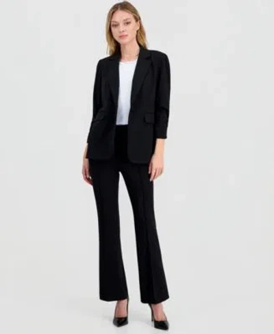 Bar Iii Womens One Button Scrunched Sleeve Jacket High Rise Flared Leg Pants Macys Exclusive In Desert Sand
