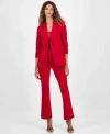 Bar Iii Womens One Button Scrunched Sleeve Jacket Satin Scoop Neck Camisole High Rise Flared Leg Pants Macys In White