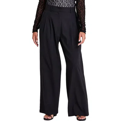 Bar Iii Womens Pocket Polyester Wide Leg Pants In Black