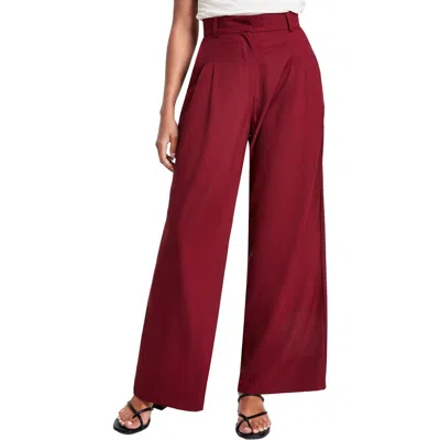 Bar Iii Womens Pocket Polyester Wide Leg Pants In Multi