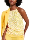 Bar Iii Womens Printed Sleeveless Halter Top In Multi