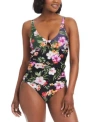 Bar Iii Womens Printed Twist Front Shirred Tankini Top Floral Print Side Tab Hipster Bottoms Created For Mac In Multi