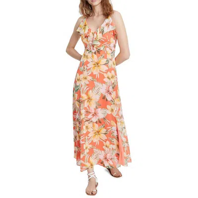 Bar Iii Womens Ruffled Floral Pint Maxi Dress In Multi