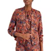 Bar Iii Womens Satin Open Front Collarless Blazer In Multi