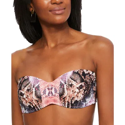 Bar Iii Womens Snake Bikini Bikini Swim Top In Multi