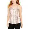 Bar Iii Womens Snake Print Polyester Tank Top In Multi