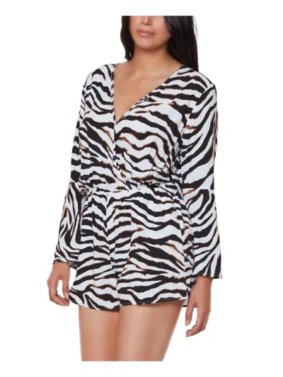 Bar Iii Womens Summer Romper Cover-up In White