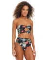 Bar Iii Womens Swept Away Knotted Cropkini Top High Rise Bikini Bottoms Exclusively At Macys In Multi