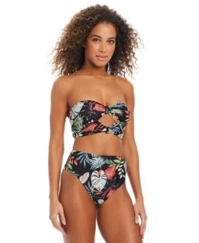Bar Iii Womens Swept Away Knotted Cropkini Top High Rise Bikini Bottoms Exclusively At Macys In Multi