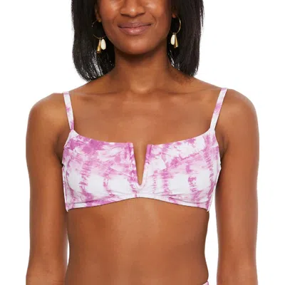 Bar Iii Womens Tie-dye Bandeau Swim Top Separates In Multi