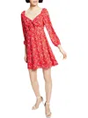 BAR III WOMENS TIE FRONT SMOCKED FIT & FLARE DRESS