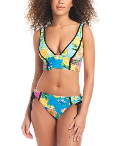 Bar Iii Womens Tropical Print Bikini Top Hipster Bottoms Created For Macys In Multi
