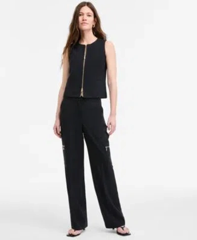 Bar Iii Womens Zip Front Vest Cargo Pants Exclusively At Macys