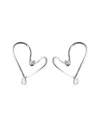 Bar Jewellery Dancing Hearts Earrings - Sterling Silver In Multi