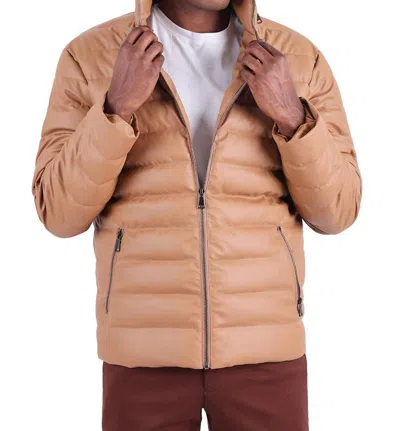 Barabas Air Ball Sight Bomber Jacket In Camel In Brown