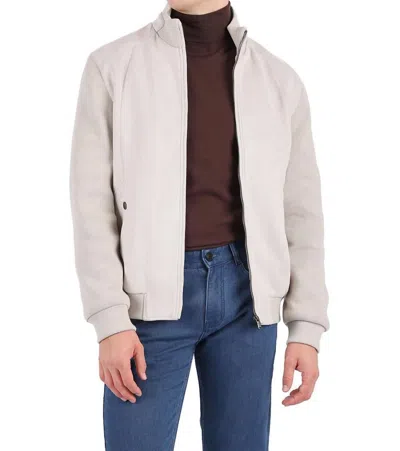 Barabas Cordial Way Bomber Jacket In Bone In White