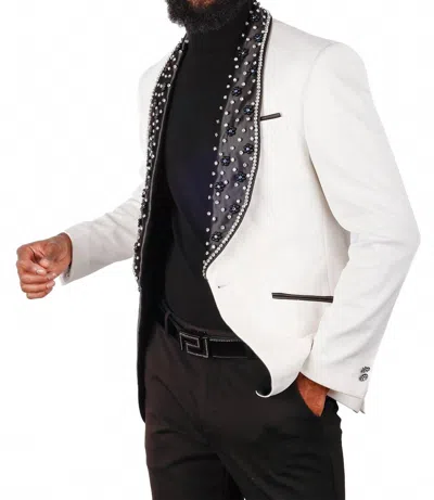 Barabas Cynical Smart Blazer In White