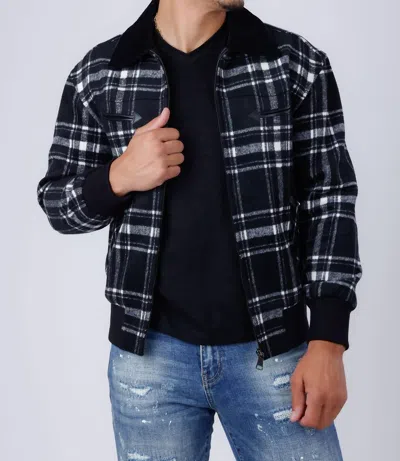 Barabas Dappledrobe Bomber Jacket In Black Grey