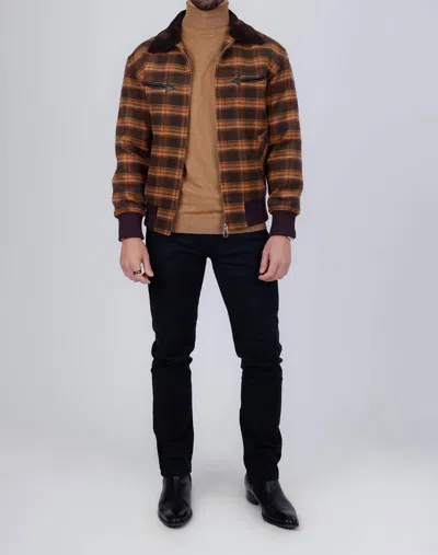 Barabas Dappledrobe Bomber Jacket In Coffee In Brown