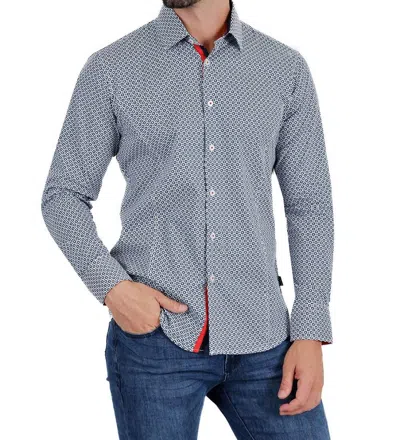 Barabas Delightful Flash Long Sleeve Shirt In Multi In Blue
