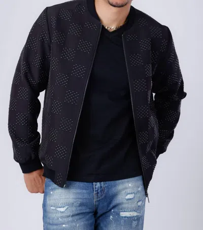 Barabas Dreamstitch Bomber Jacket In Black