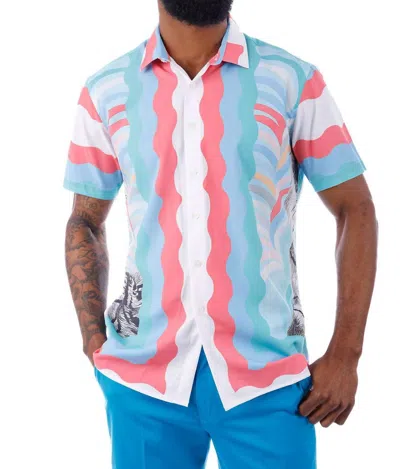 Barabas Flashy New Wave Short Sleeve Shirt In Multi In Black