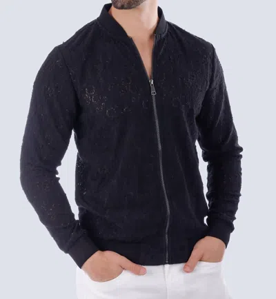 Barabas Floribunda Bomber Jacket In Black