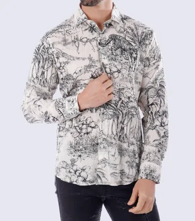 Barabas Glemara Long Sleeve Shirt In Black White In Gray