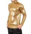 Barabas Hotter Than Hell Metallic Turtleneck Sweater In Light Gold In Gold