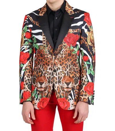 Barabas Hunting Battle Blazer In Multi In Red