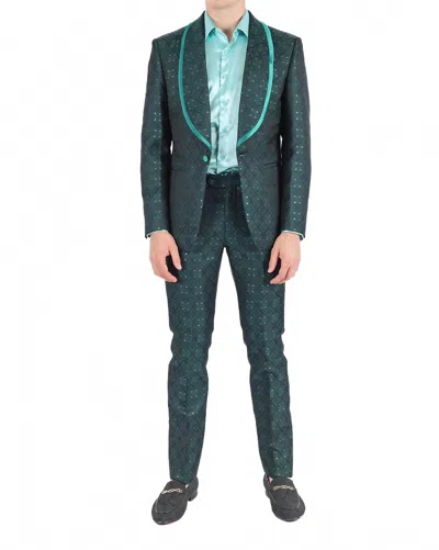 Barabas Majestic Mod Blazer In Hunter Green
