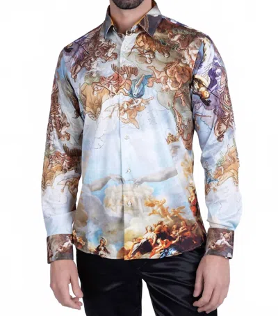 Barabas Marrakesh Rhinestone Long Sleeve Shirt In Multi