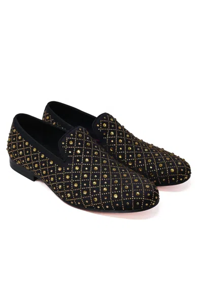 Barabas Men's Amusing Origins Slip-on Loafers In Black Gold