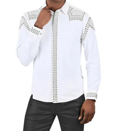 Barabas Men's Bad Boy Lightweight Motorcycle Jacket In White