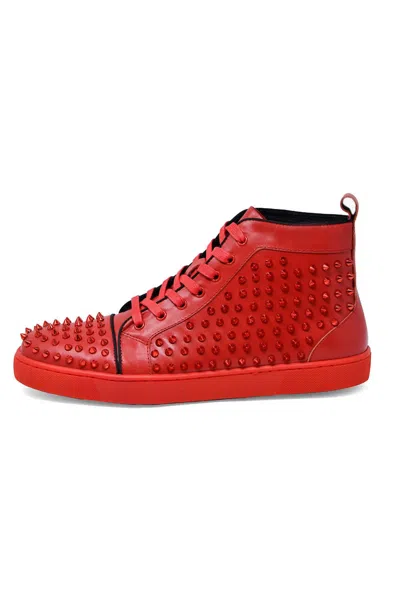 Barabas Men's Burmese Spike High Top Sneakers In Red