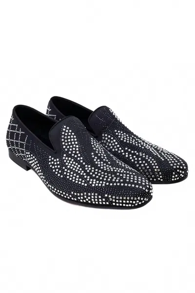 Barabas Men's Jaggy Boy Slip-on Loafers In Black Silver