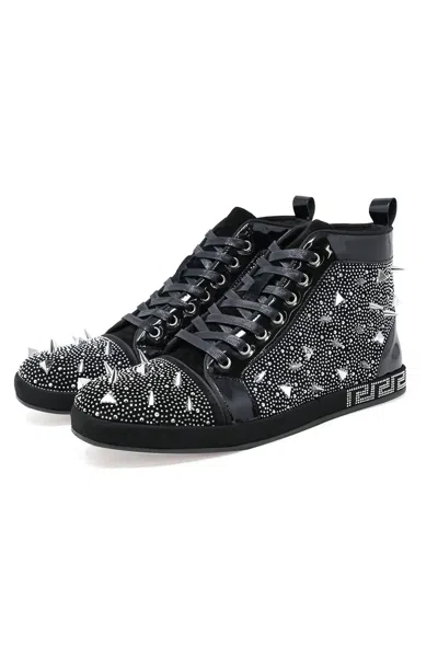 Barabas Men's Show Stopper Spike High Top Sneakers In Black Silver In Multi