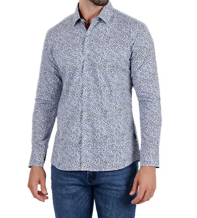 Barabas Meticulous Pattern Long Sleeve Shirt In Multi In Blue