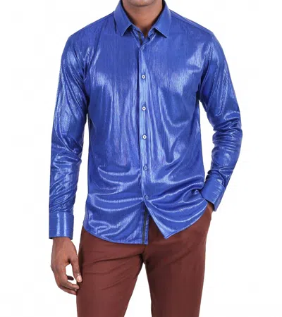Barabas Molten Long Sleeve Shirt In Royal In Blue