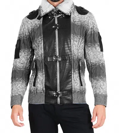 Barabas Mongolian Winter Sweater In Charcoal In Black