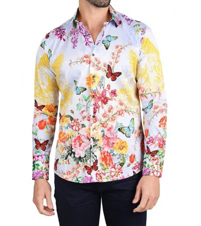 Barabas Noble Gents Butterfly Long Sleeve Shirt In Multi