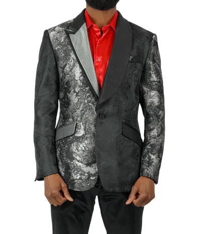 Barabas Regal Threads Blazer In Black Silver