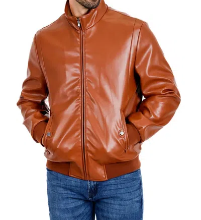 Barabas Rogue Offender Pu Jacket In Cognac In Brown