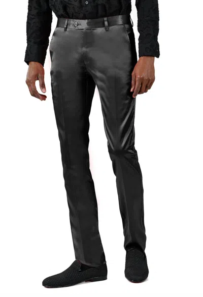 Barabas Slim Satin Dress Pant In Black