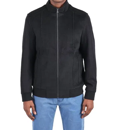 Barabas Swell Shield Bomber Jacket In Black